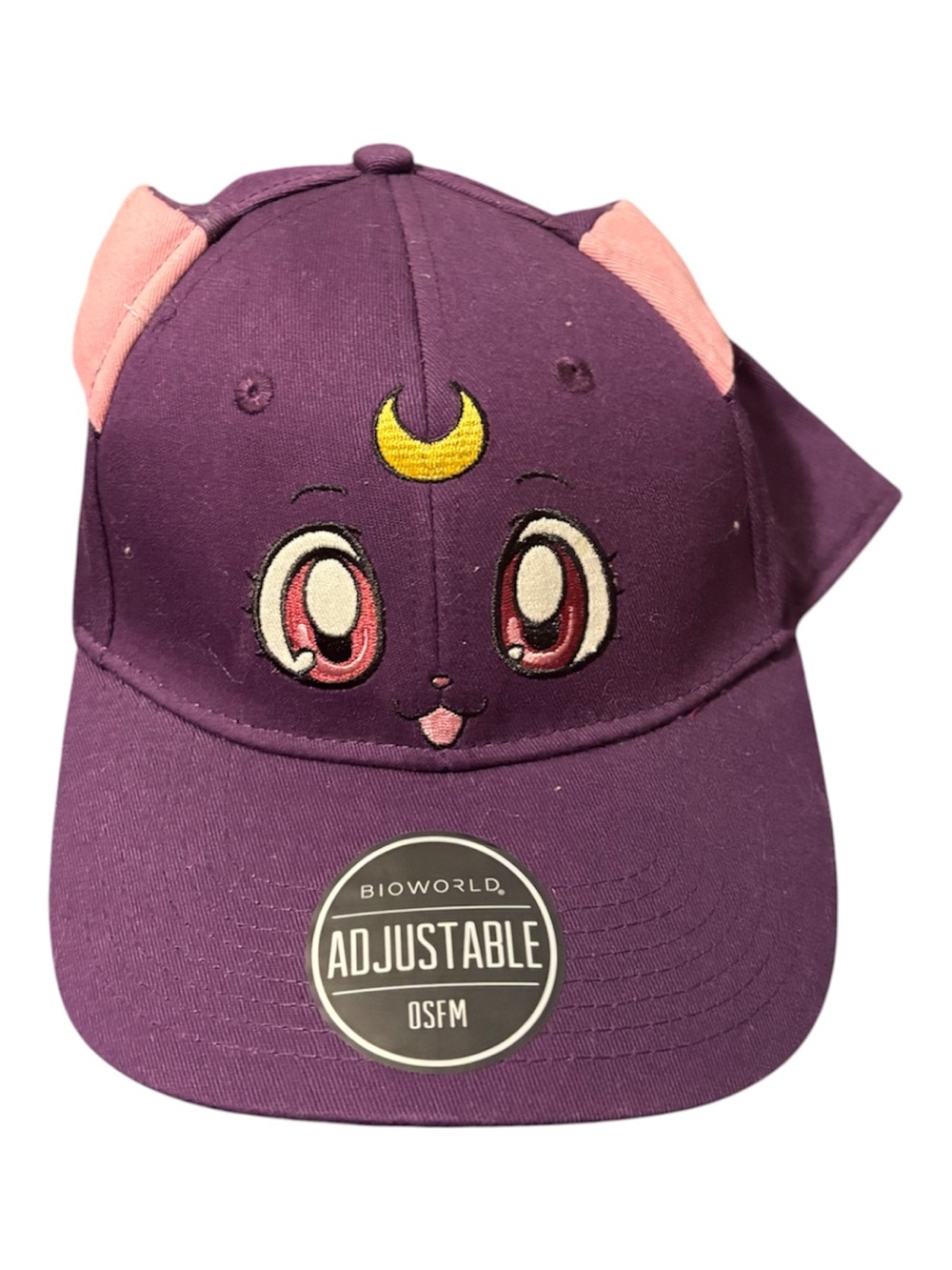 Bioworld Sailor Moon Crystal Luna Cat Adjustable Hat with beautiful inside panel